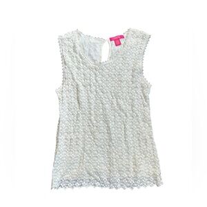 Catherine Malandrino Ivory Lace Sleeveless Blouse